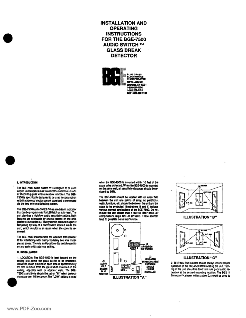 BGE AUDIO SWlTCH BGE-7500 Installation and operating instructions BGE AUDIO SWlTCH BGE-7500 Installation and operating instructions