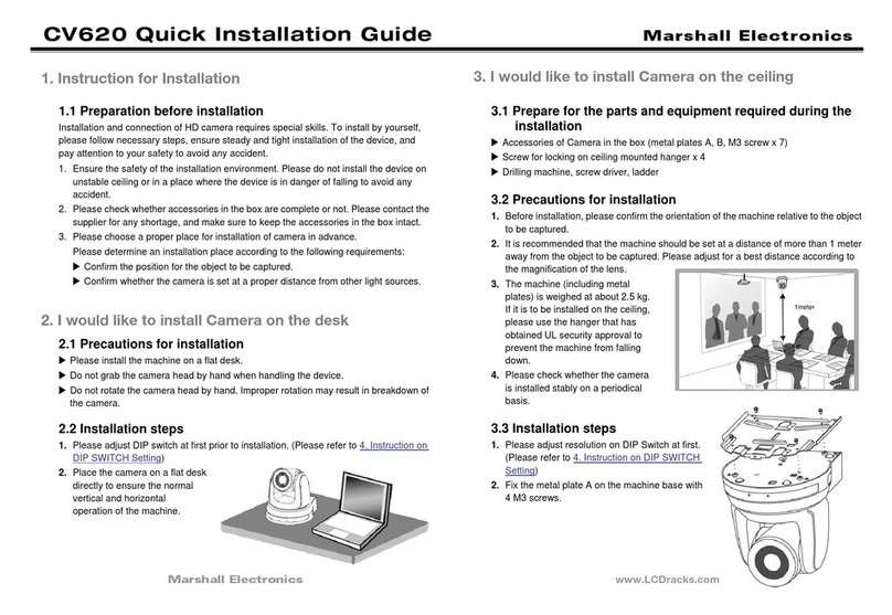 Marshall Electronics CV620 Quick installation guide