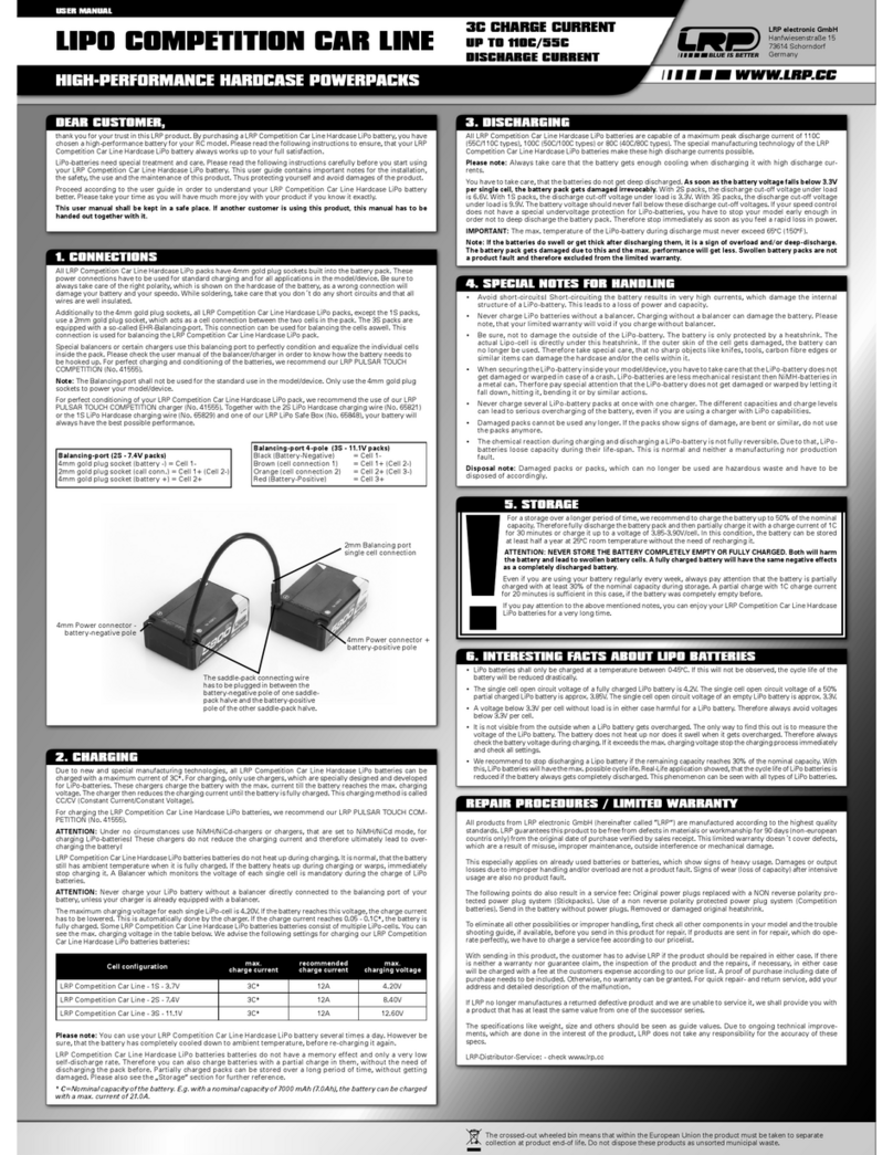 LRP electronic LRP Competition Car Line-3S user manual