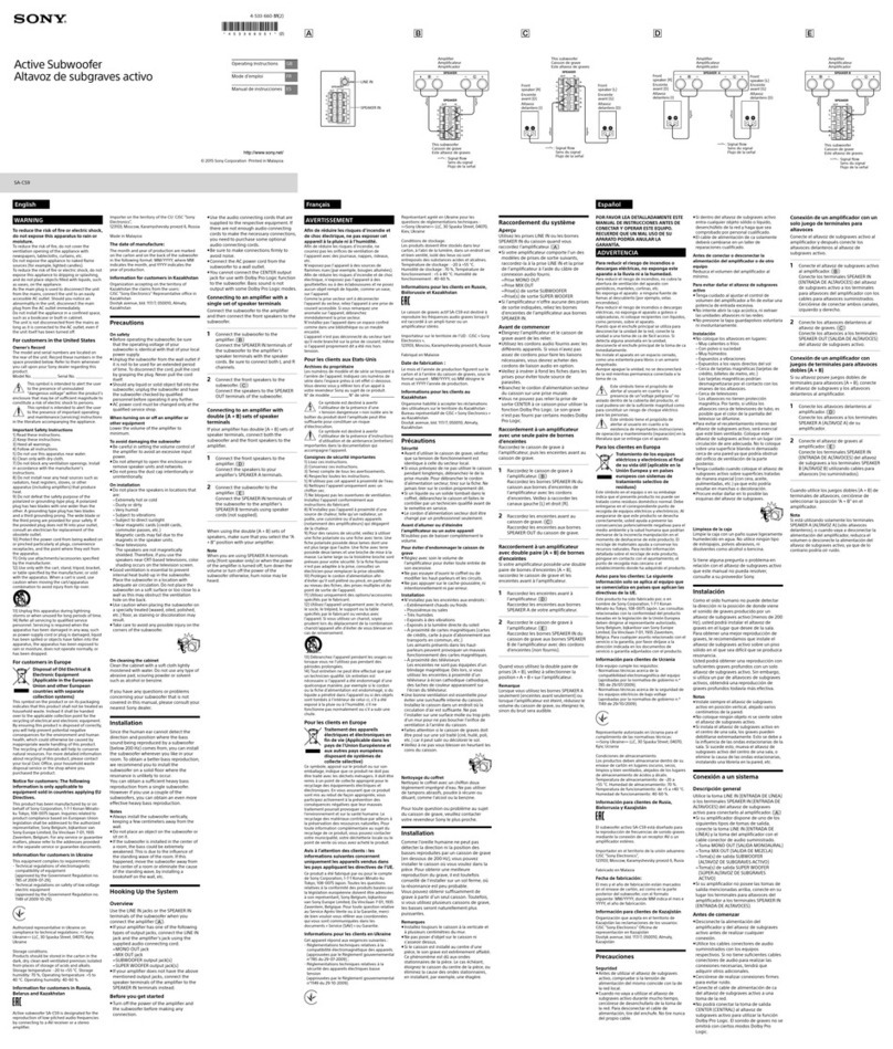 Sony SA-CS9 operating instructions
