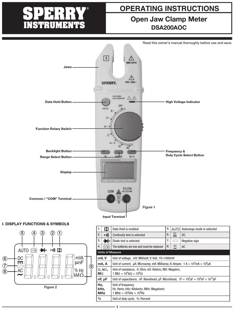 Sperry instruments DSA200AOC operating instructions