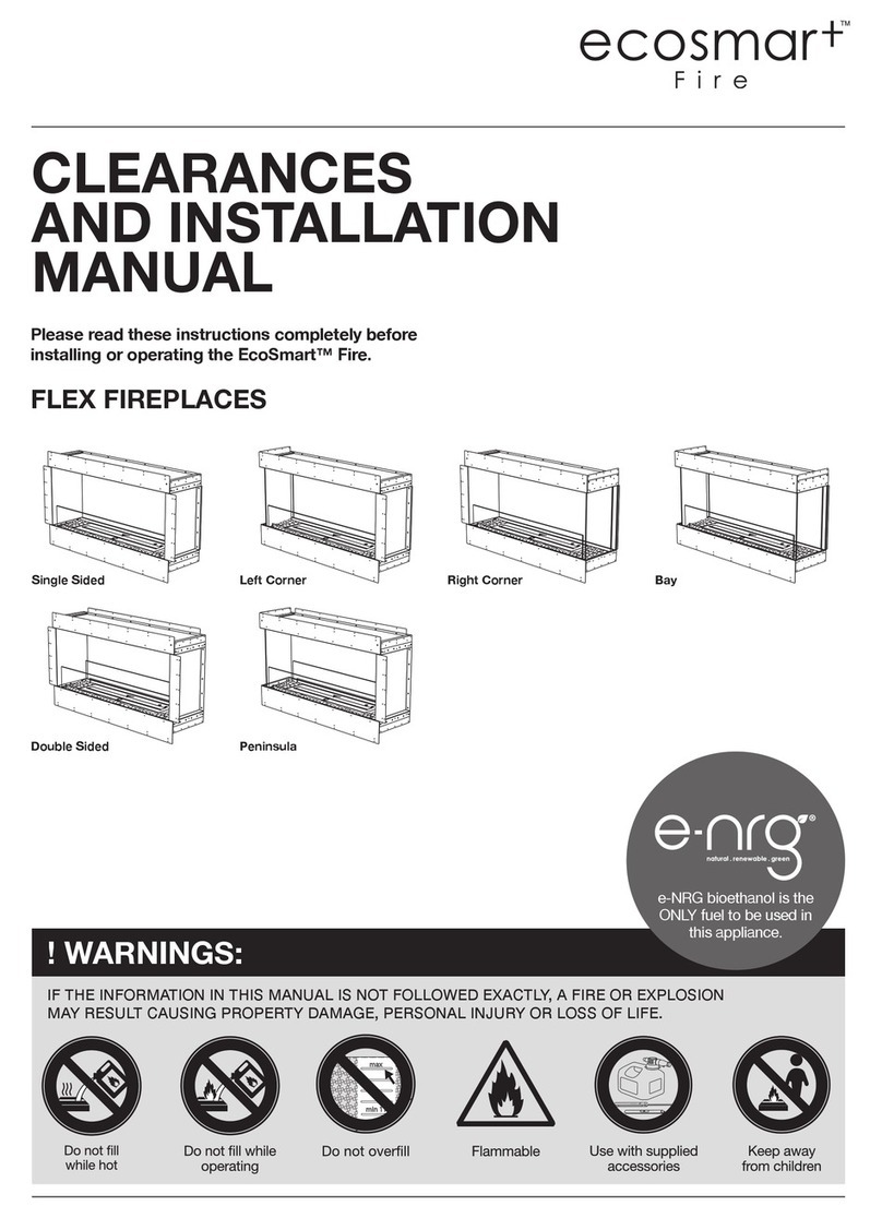 EcoSmart Fire Flex Series Clearances and installation manual