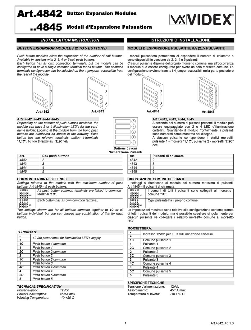 Videx 4842 User manual
