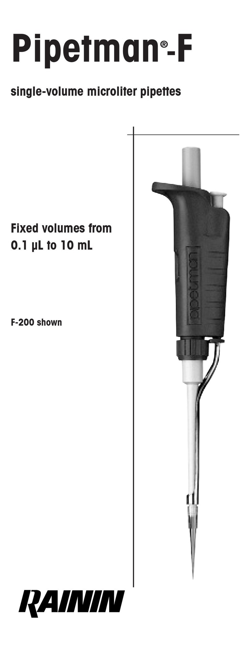 Rainin Pipetman F Series manual