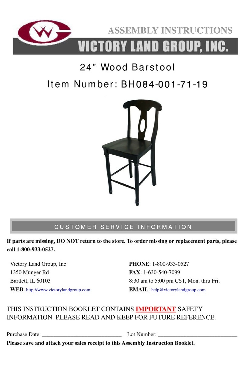 Victory Land Group 24 inch Wood Barstool Assembly instructions