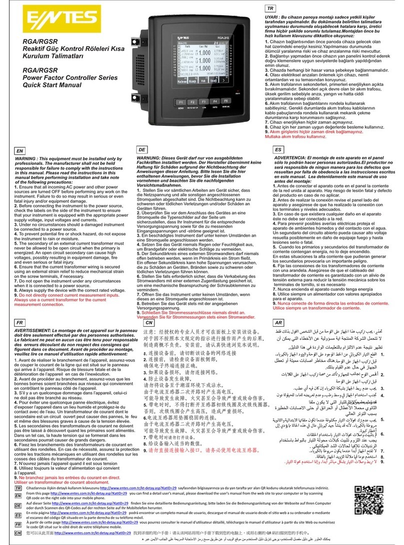Entes RGA Series Instruction manual