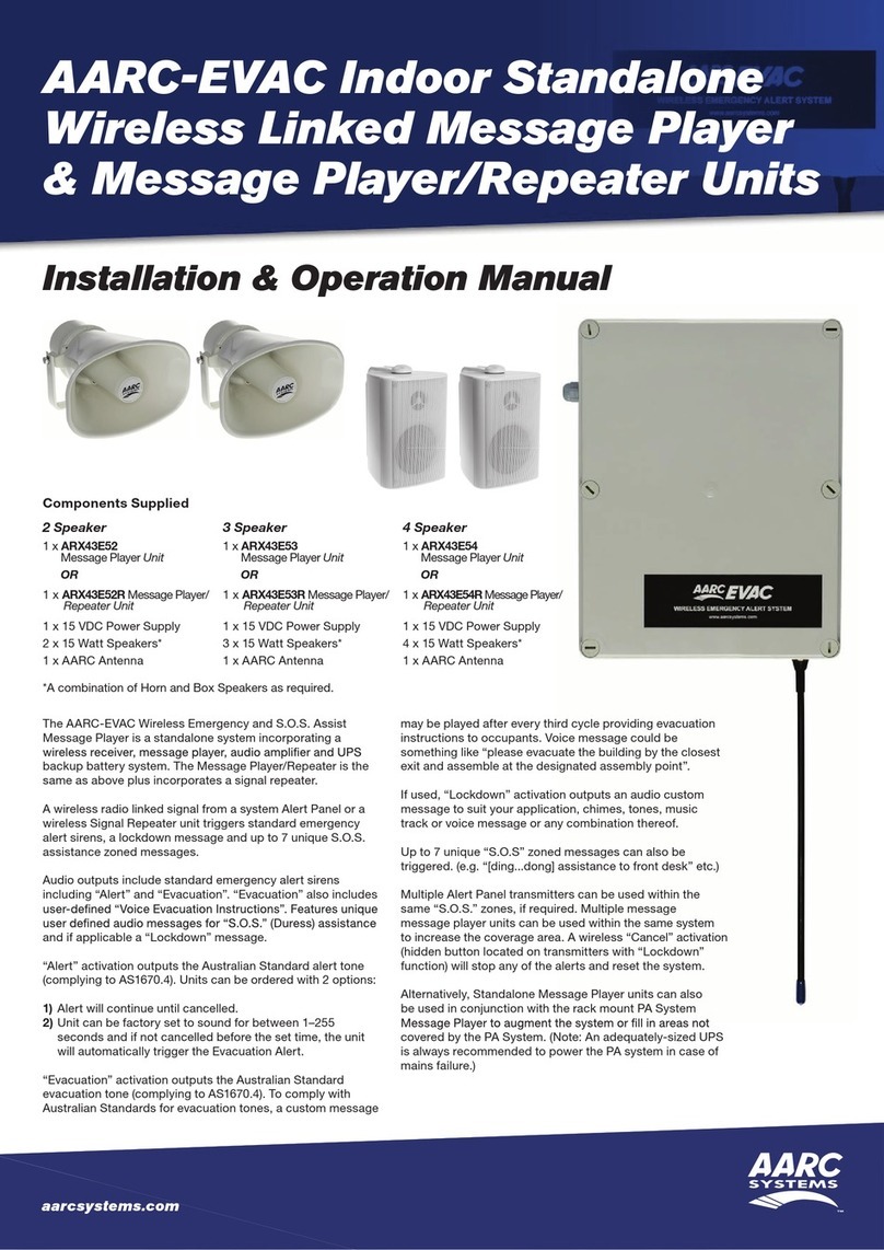 AARC Systems EVAC ARX43E52 Installation & operation manual