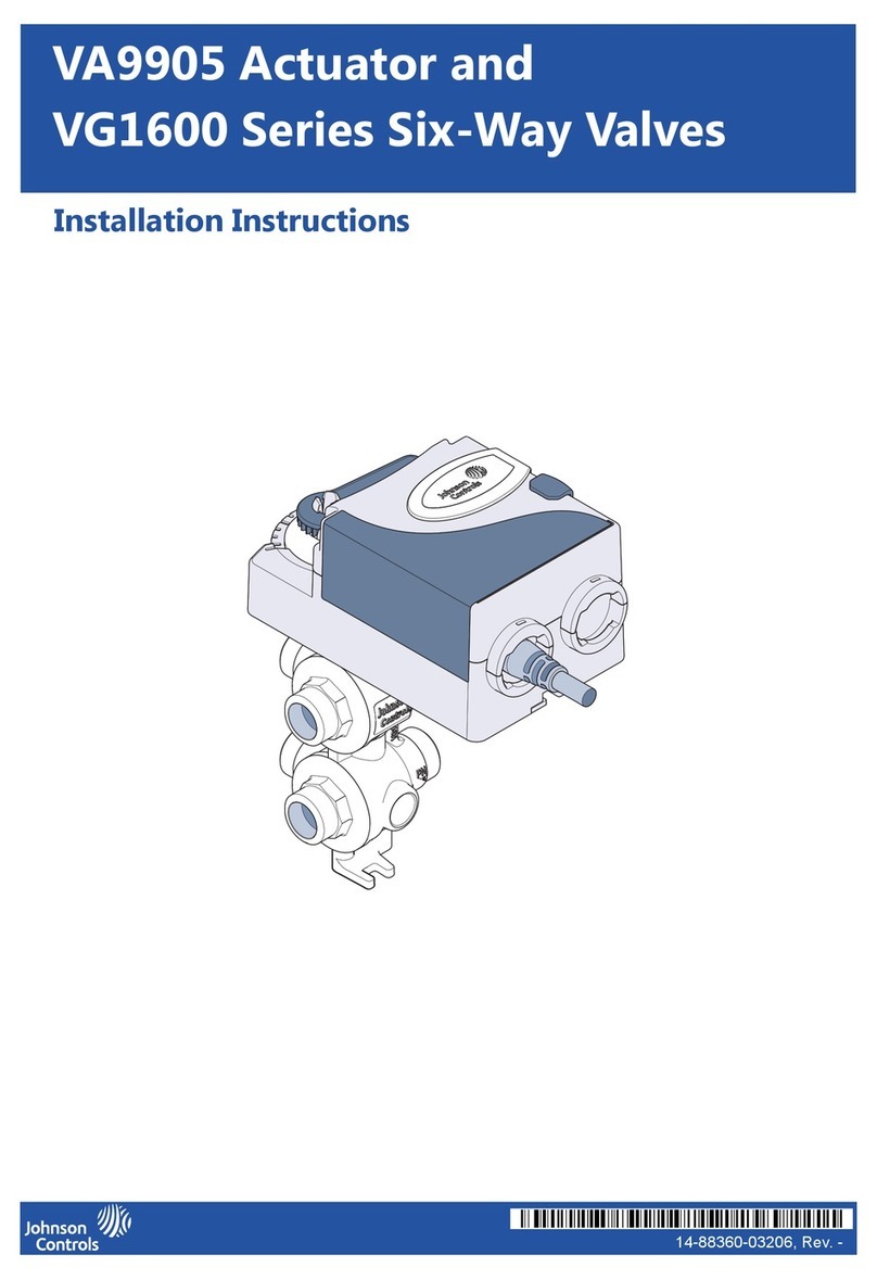 Johnson Controls VG1600 Series User manual