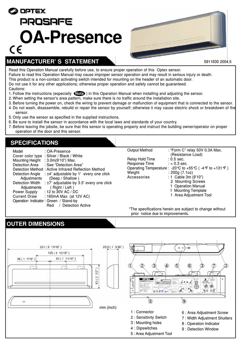 Optex ProSafe OA-Presence User manual