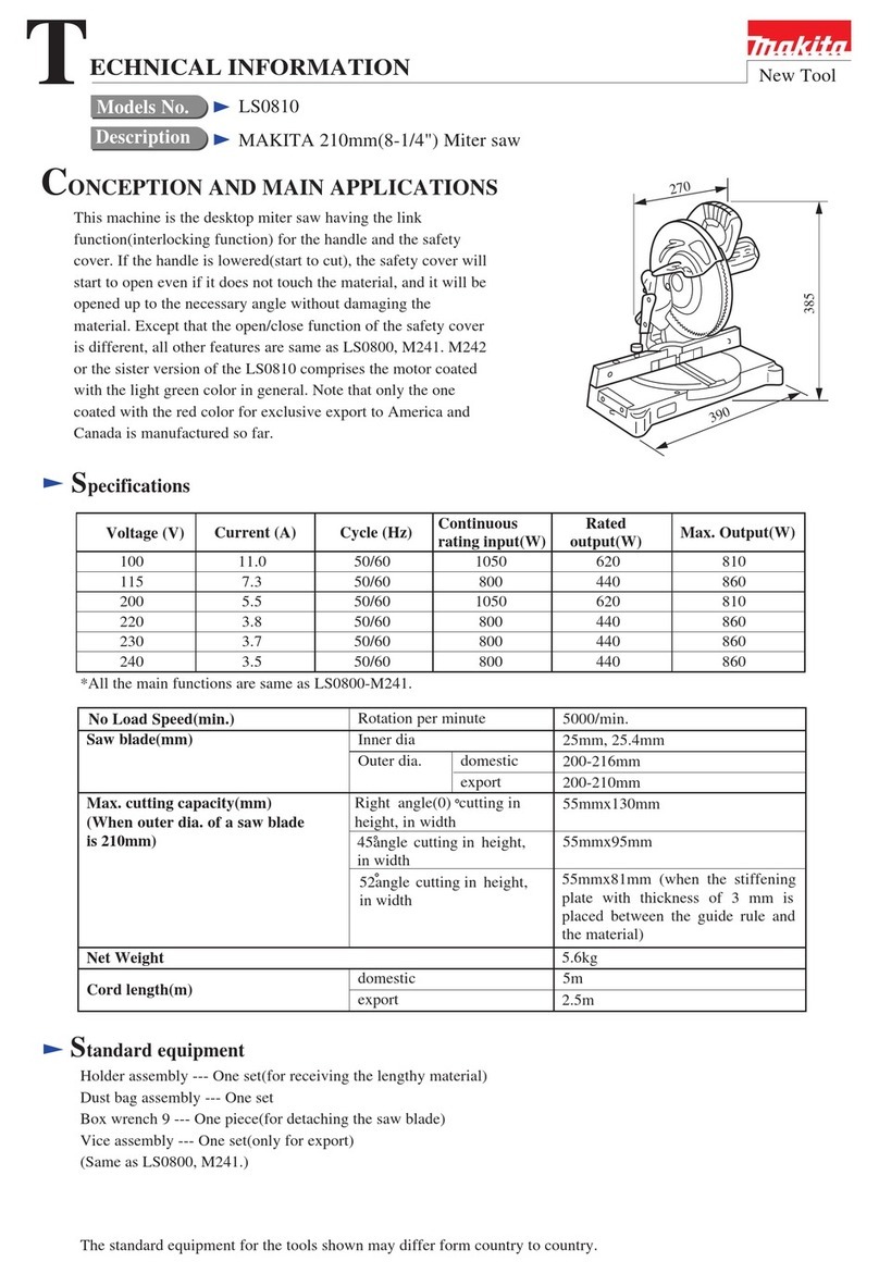 Makita LS0810 technical information