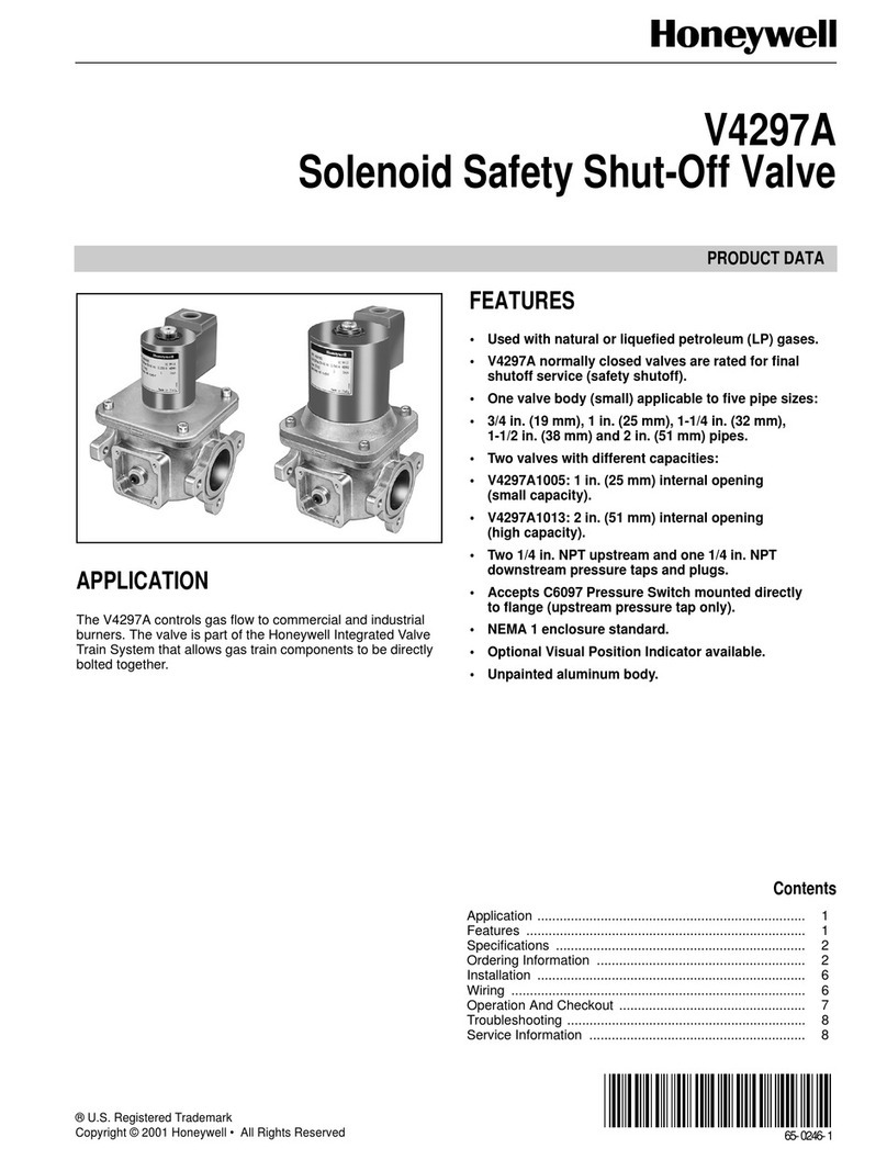 Honeywell V4297A Series Operation manual