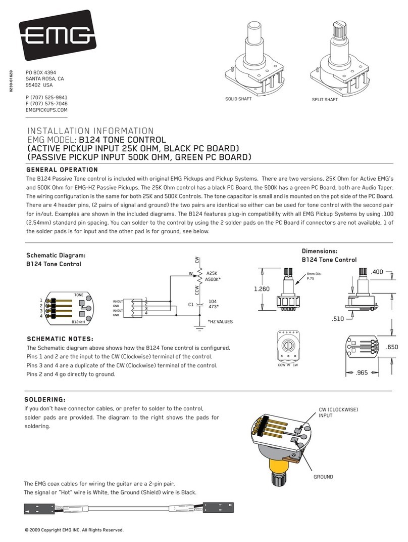 EMG B124 Tone Control Installation information