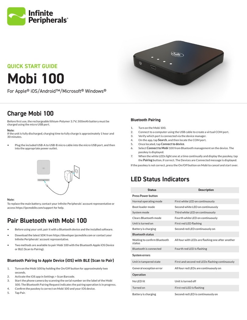 Infinite Peripherals Mobi 100 quick start guide