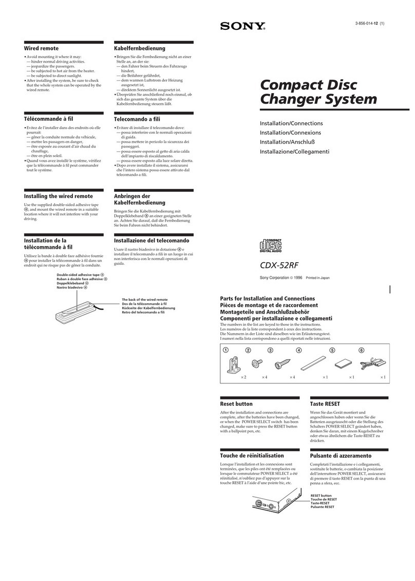 Sony CDX-52RF Installation/connections