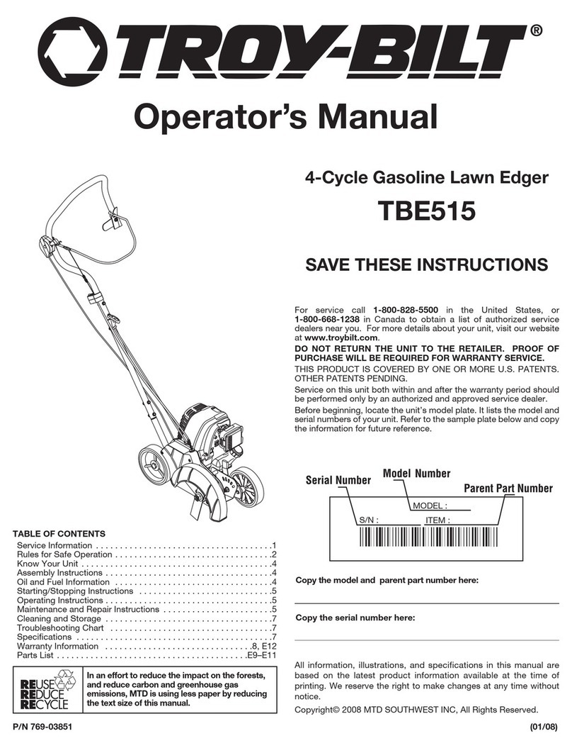 Troy-Bilt TBE515 Operator's manual