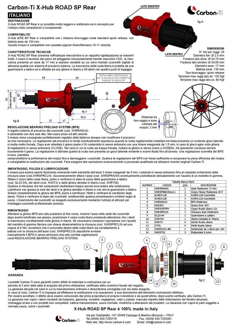 Carbon-Ti X-Hub ROAD SP Rear quick start guide