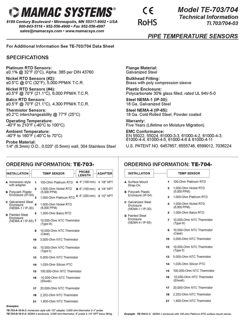 MAMAC SYSTEMS TE-703 technical information