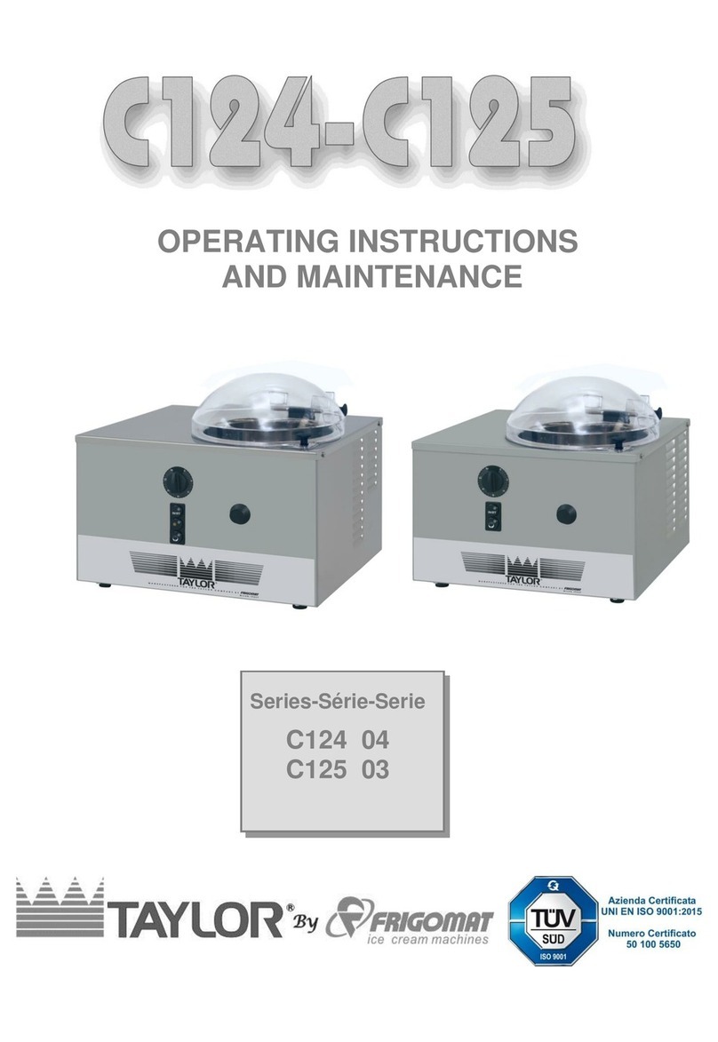 Taylor C125 Operating	instructions and maintenance