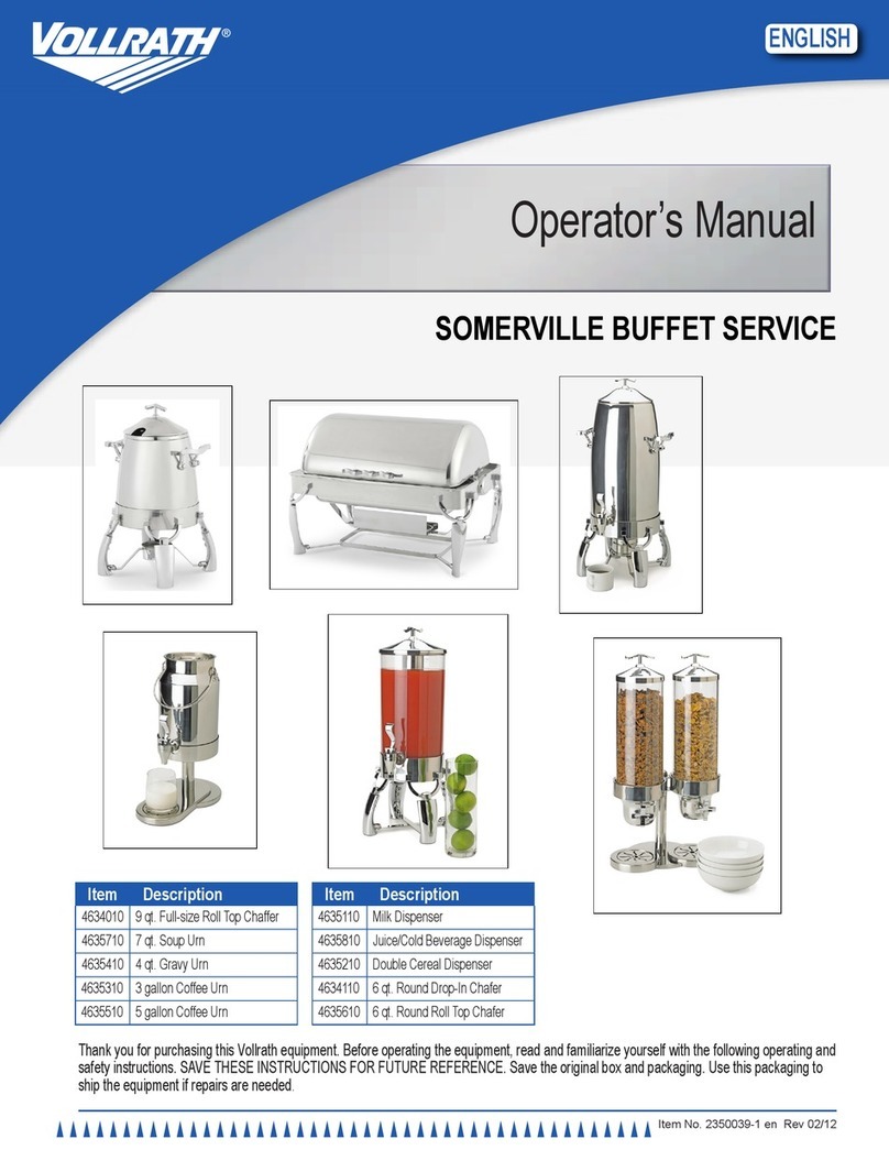 Vollrath 4634010 Operator's manual