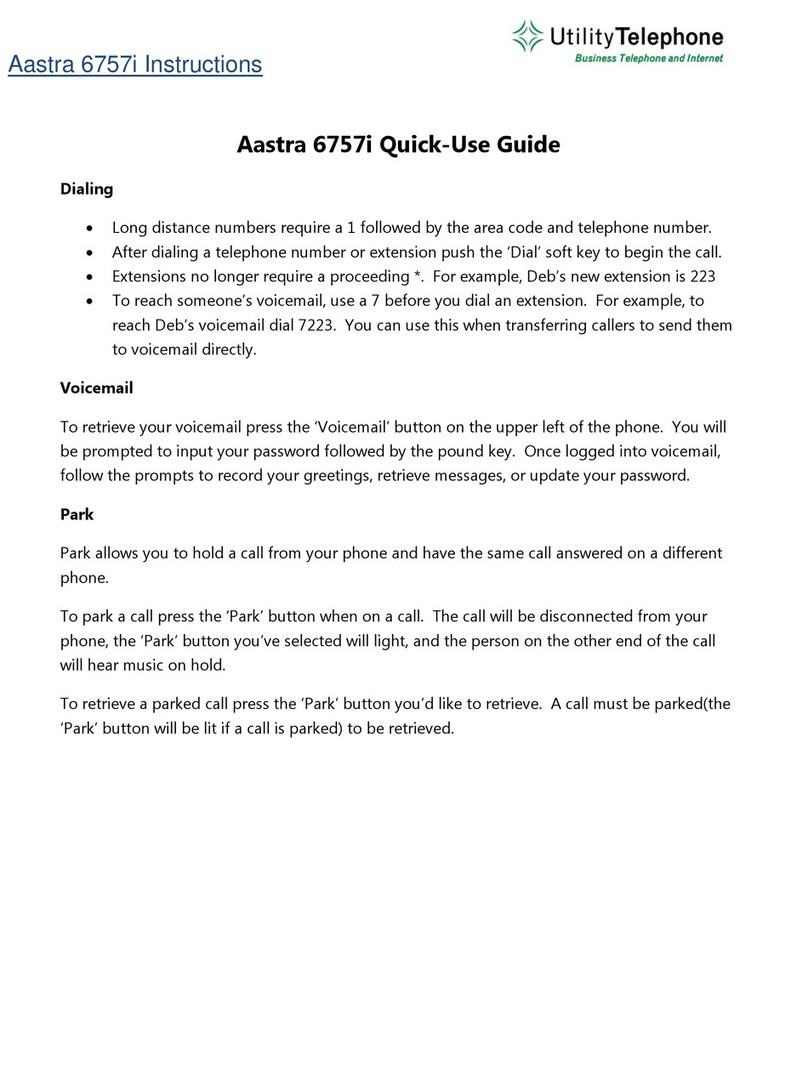Aastra Clearspan 6757i Operating manual