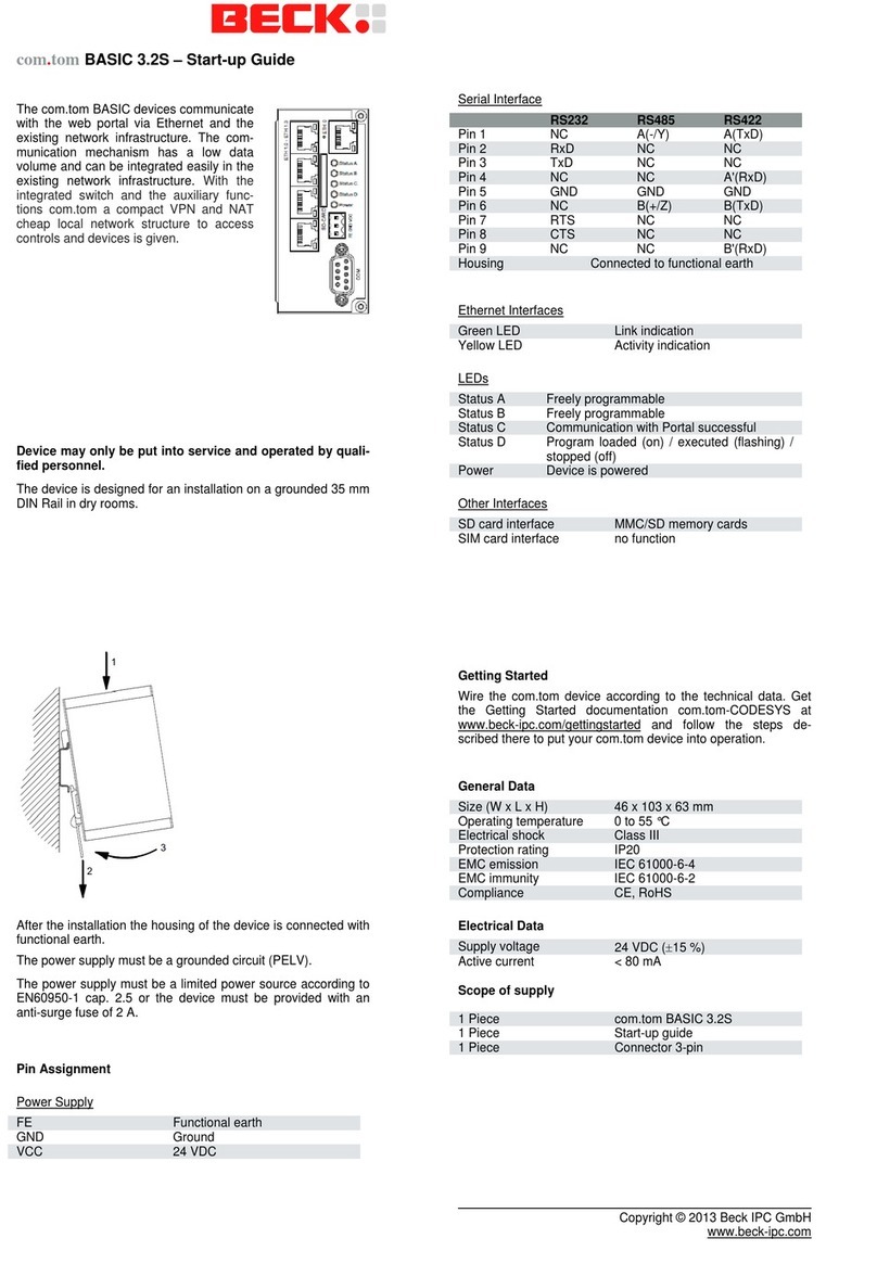 Beck com.tom BASIC 3.2S Startup guide