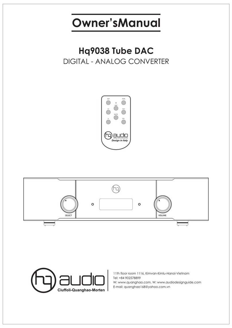 HQ Audio Hq9038 Tube DAC User manual