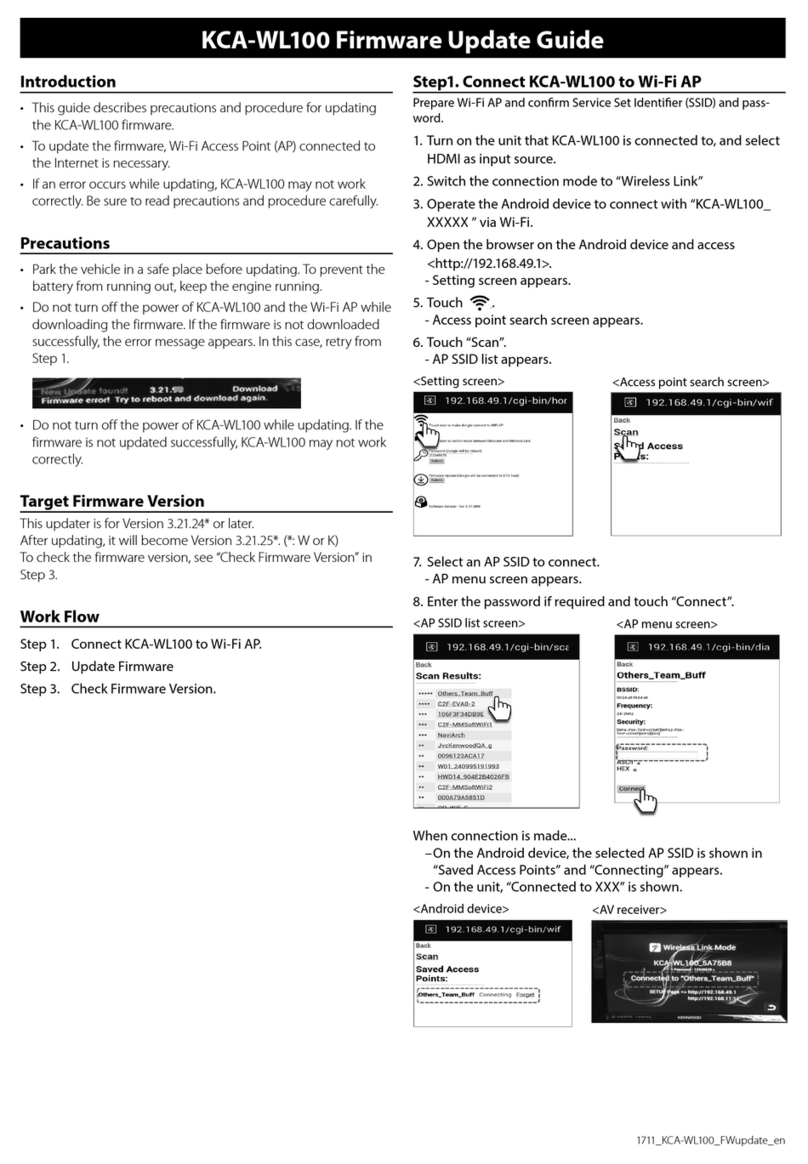 Kenwood KCA-WL100 Firmware update guide