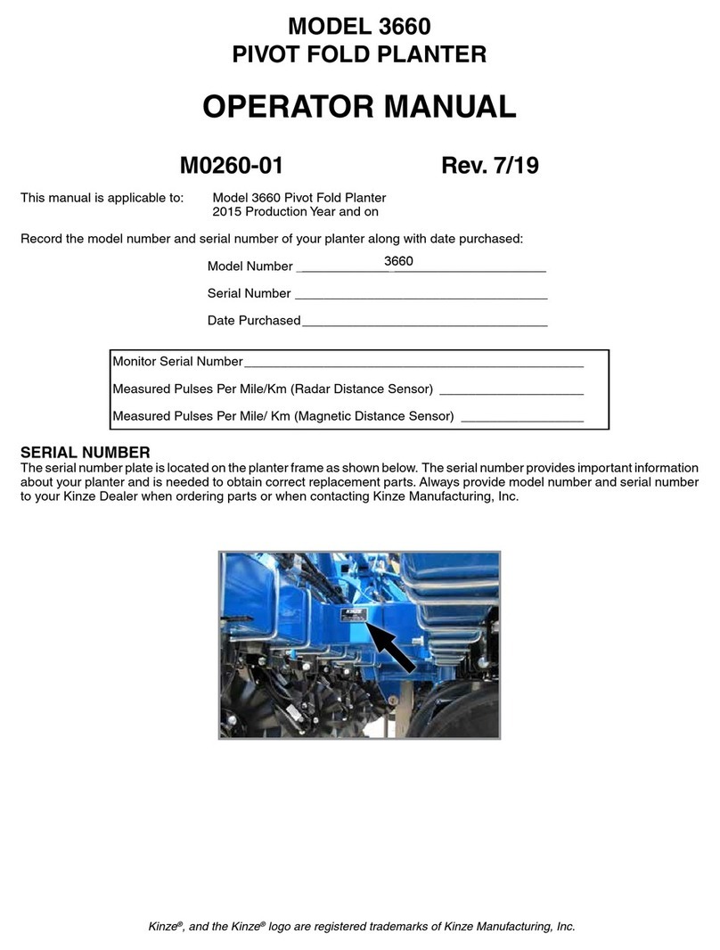 KINZE Manufacturing, Inc. 3660 Operator's manual