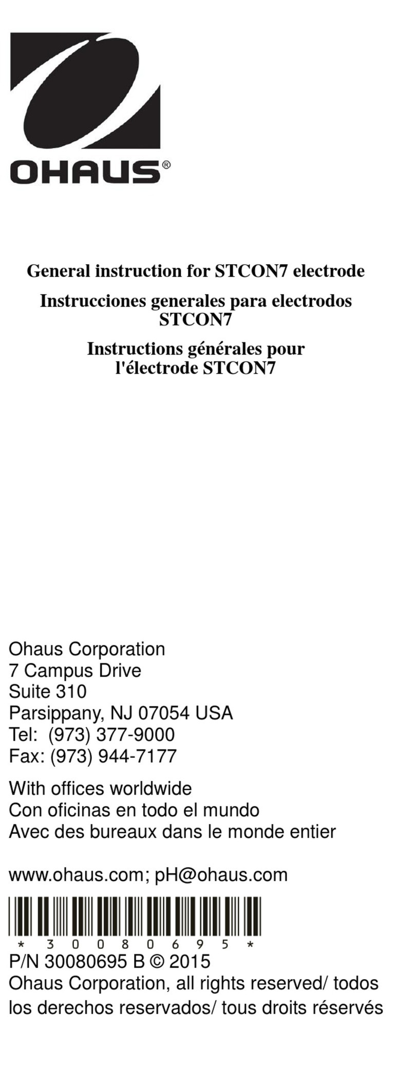 OHAUS STCON7 General instructions