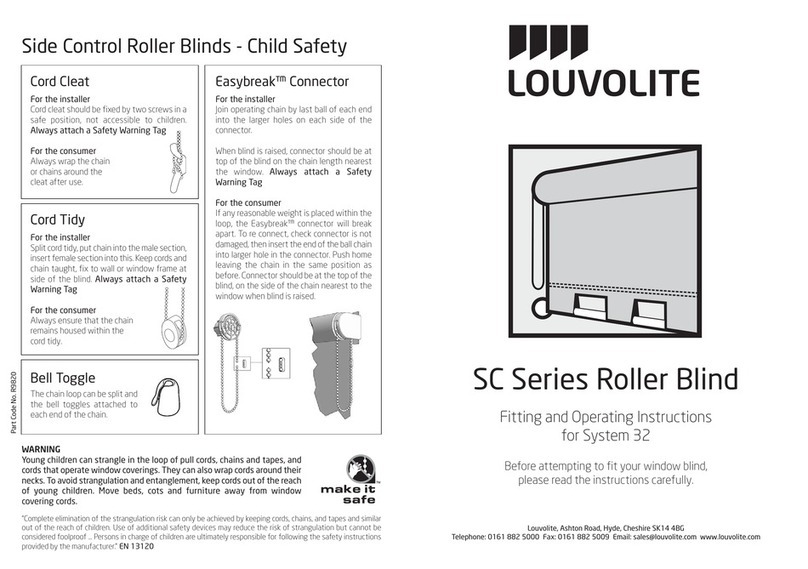 Louvolite Roller System 32 Fitting and operating instructions