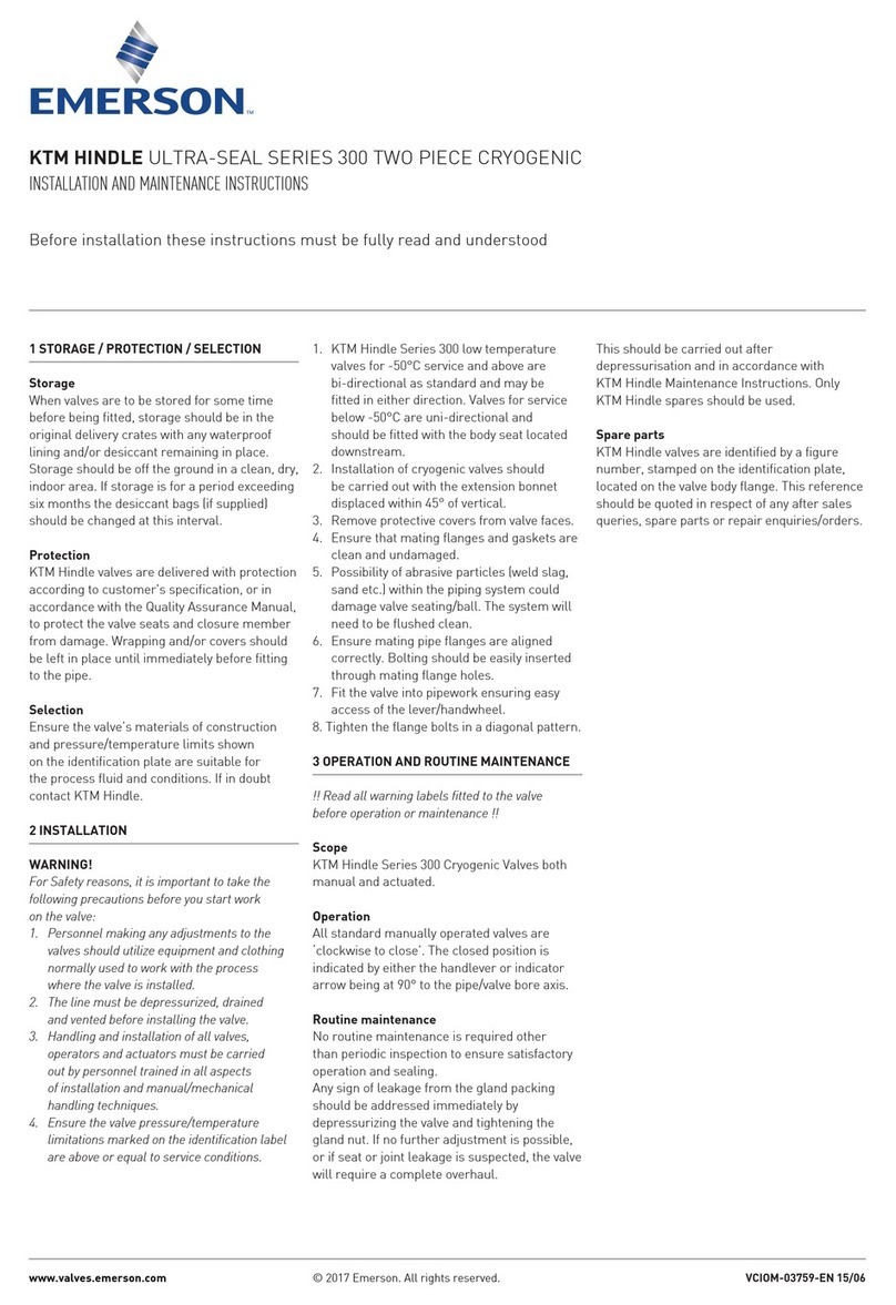 Emerson KTM Hindle 300 Series Installation and maintenance instructions