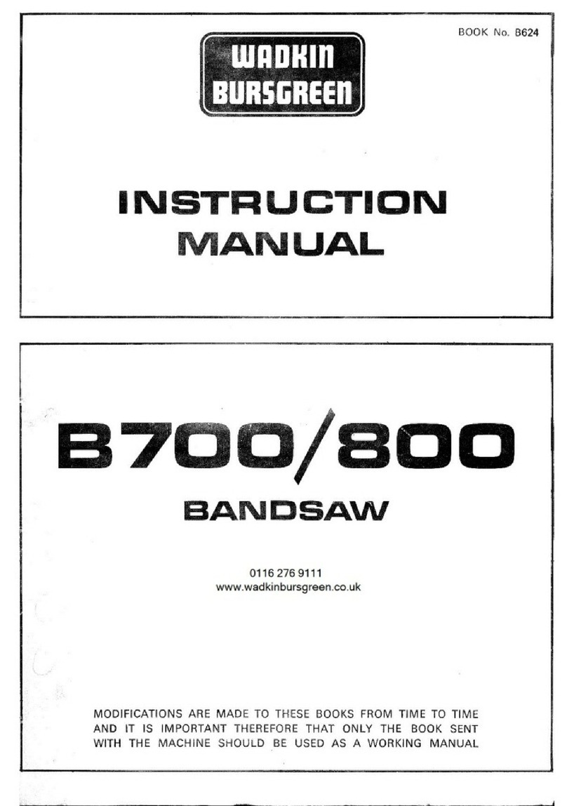 Wadkin Bursgreen B700 instruction manual