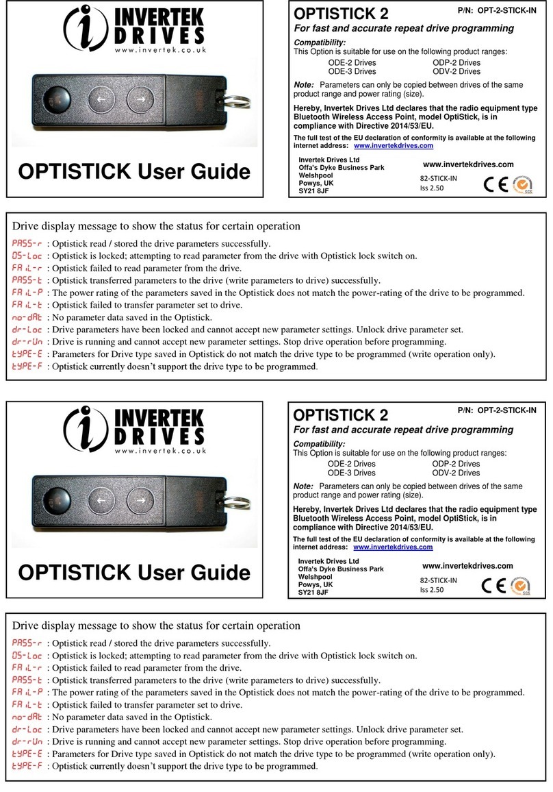 Invertek Drives OPTISTICK 2 User manual