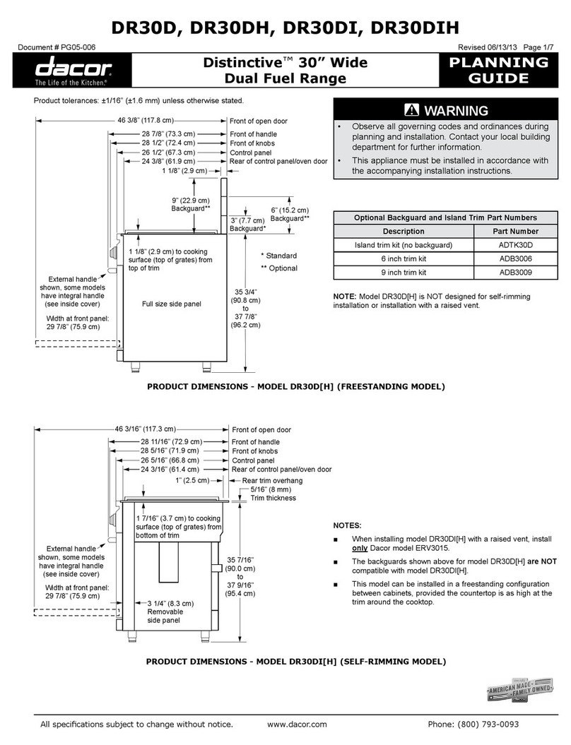 Dacor DR30DH Technical manual