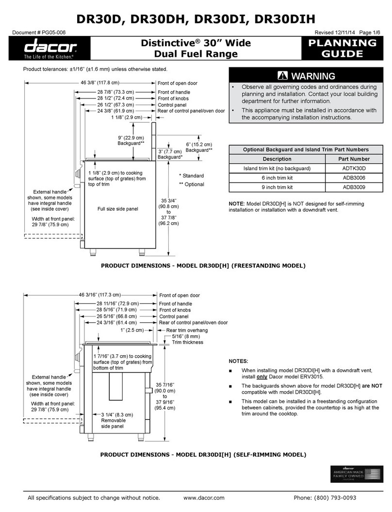Dacor DR30DH Technical manual Dacor DR30DH Technical manual