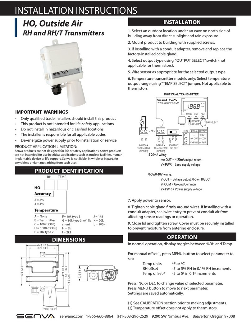 senva HO Series installation instructions