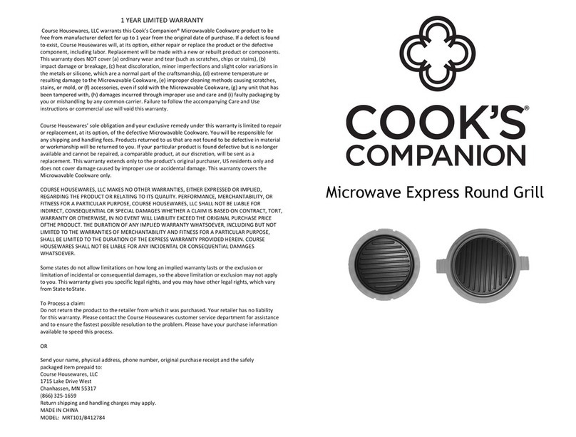 Cook's Companion MRT101/B412784 instructions