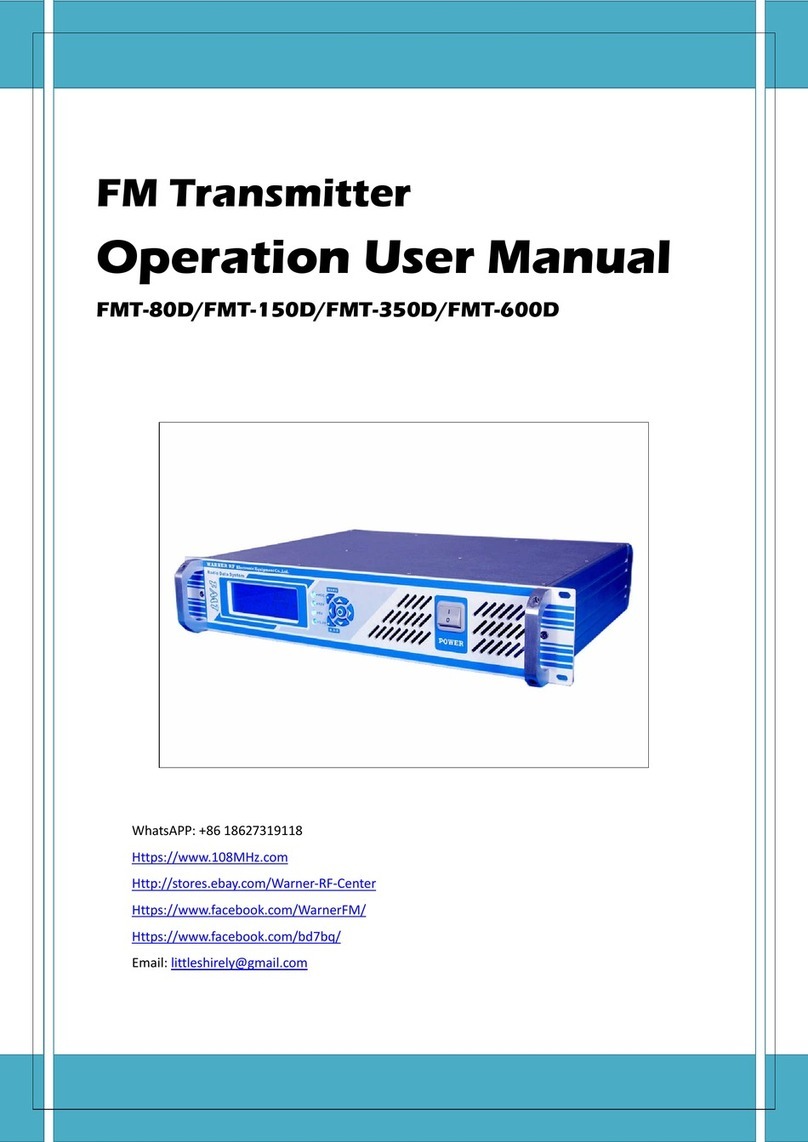 Warner RF FMT-80D Operation user's manual