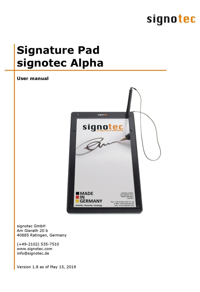 Signotec Alpha User manual
