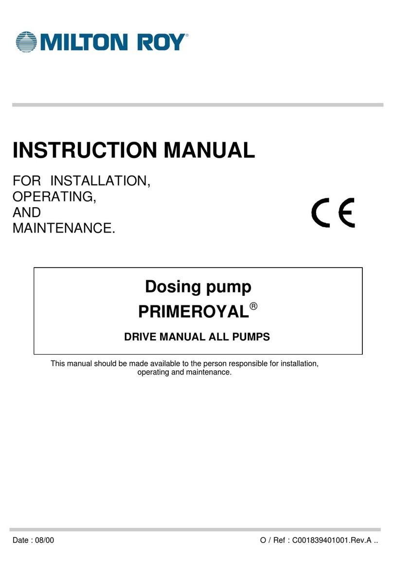 Milton Roy PRIMEROYAL instruction manual