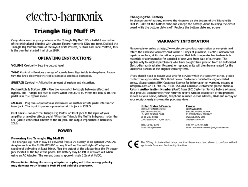 Electro-Harmonix Triangle Big Muff Pi User manual