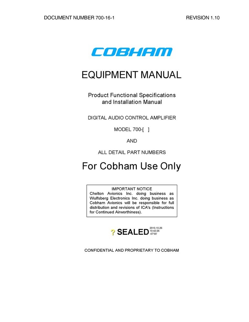 COBHAM AVIATOR 700 Equipment manual