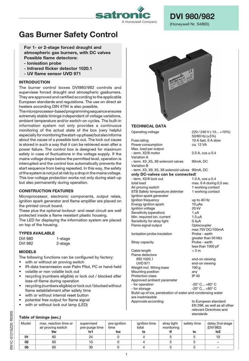 Honeywell Satronic DVI 980 User manual