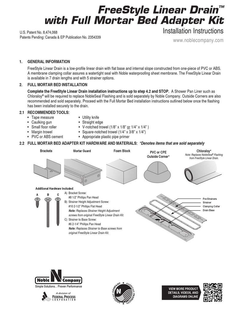 Federal Process Corporation Noble Company FreeStyle Linear Drain installation instructions Federal Process Corporation Noble Company FreeStyle Linear Drain installation instructions