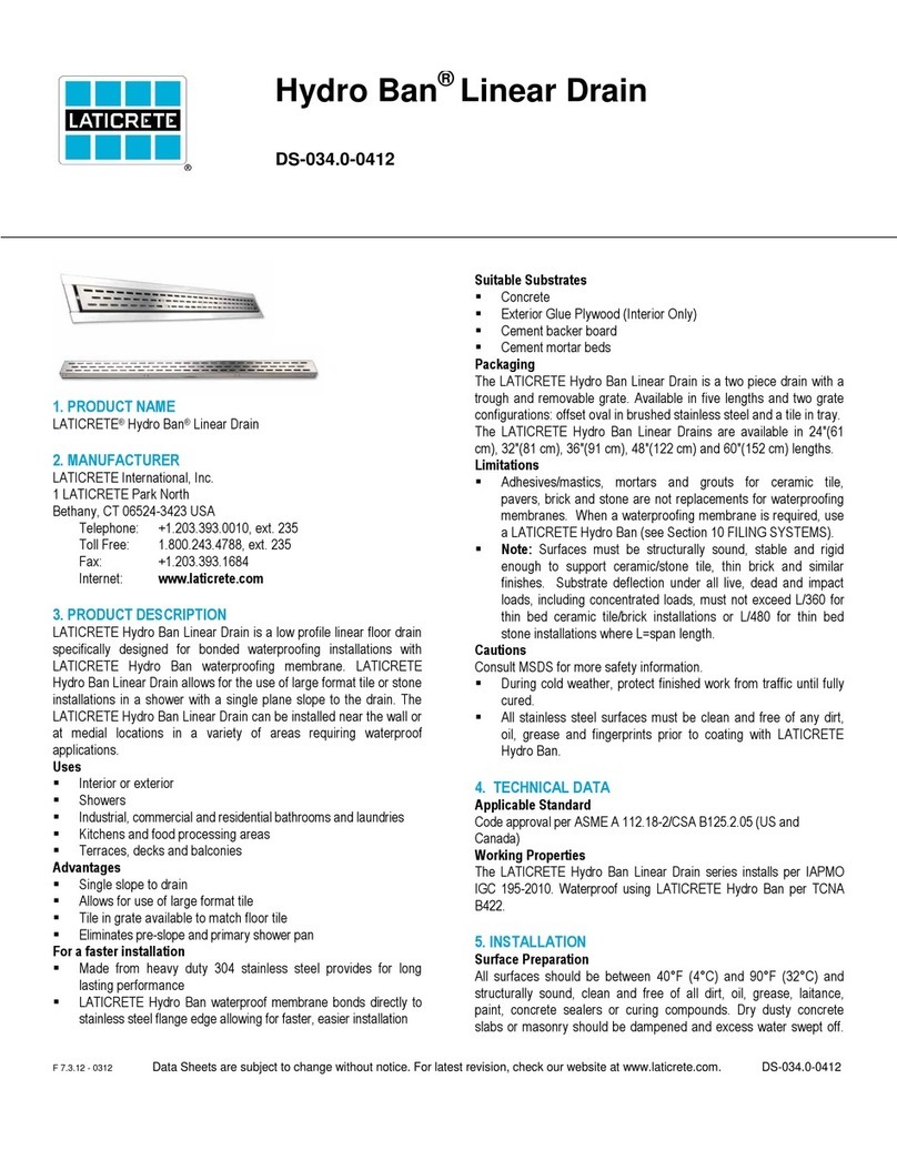LATICRETE Hydro Ban DS-034.0-0412 manual