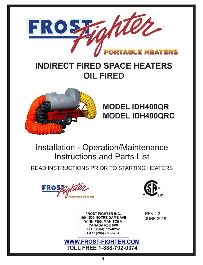 Frost Fighter IDHQR Series Installation - Operation/Maintenance Instructions and Parts List