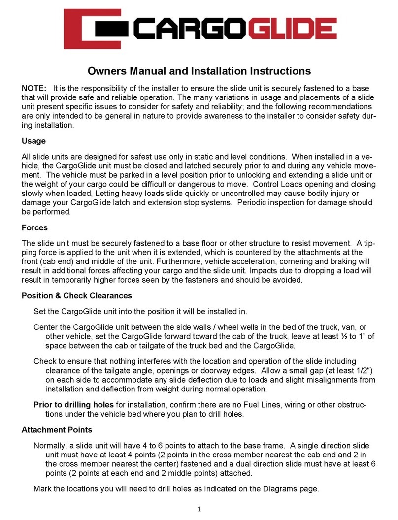Cargoglide DuraGlide Series Owner's manual and installation instructions