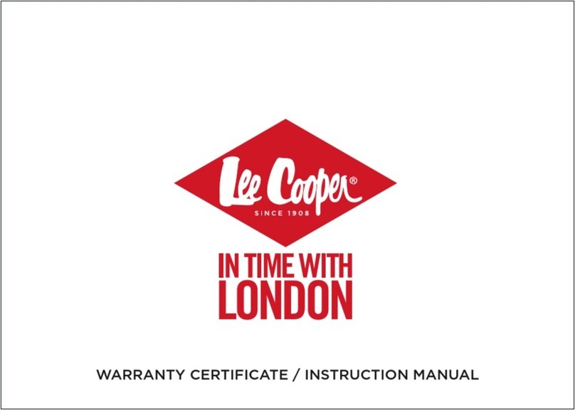 Lee Cooper JP15 WARRANTY CERTIFICATE/INSTRUCTION MANUAL