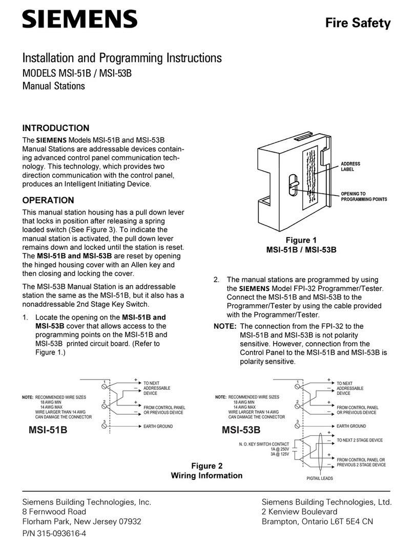 Siemens MSI-51B Installation and programming instructions