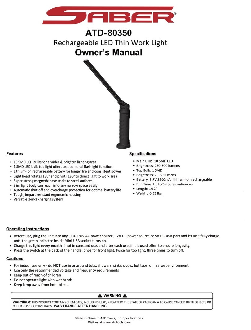 ATD Tools Saber ATD-80350 owner's manual